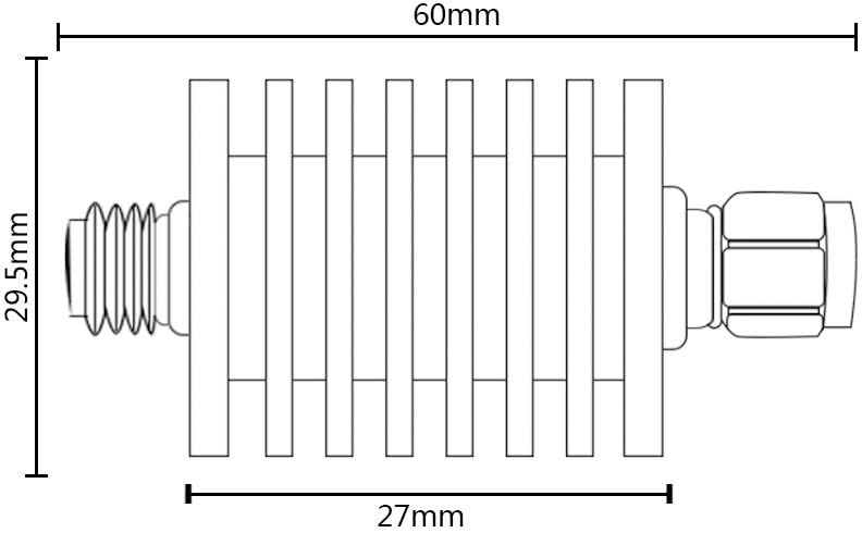 BECEN 40db 10W SMA Attenuator Male to Female ，10 Watt Fixed SMA attenuator 40db DC-3.0ghz 50ohm (40dB) - Image 3